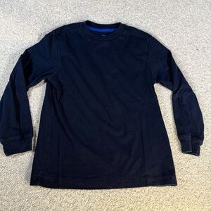 Old Navy Basic Shirt Boys Long Sleeve Solid Navy Blue Layering Size Small 6/7